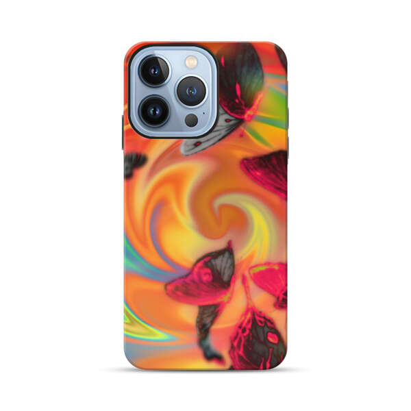 Psychedelic Butterflies Swirl iPhone 13 Pro Max Impact Case