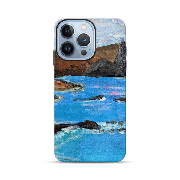 Rocky Coastline Ocean Painting iPhone 13 Pro Max Impact Case