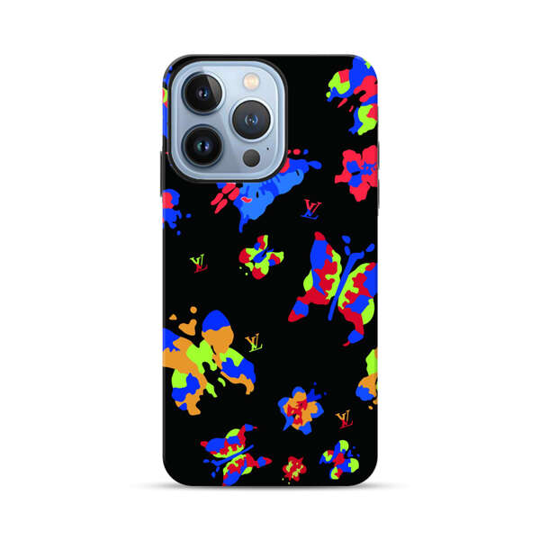 Vibrant Abstract Butterflies and Floral Splashes iPhone 13 Pro Max Impact Case