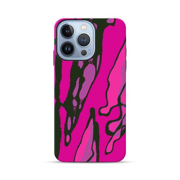 Vibrant Abstract Magenta Black Pattern iPhone 13 Pro Max Impact Case