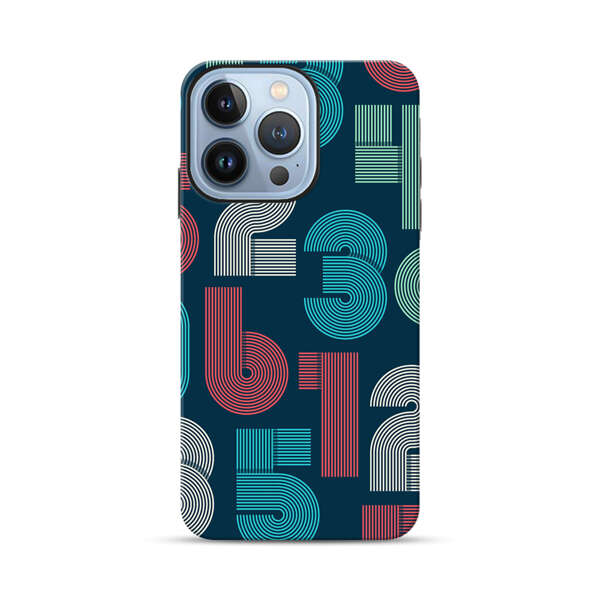 Vibrant Seamless Pattern of Colorful Stylized Numbers iPhone 13 Pro Max Impact Case