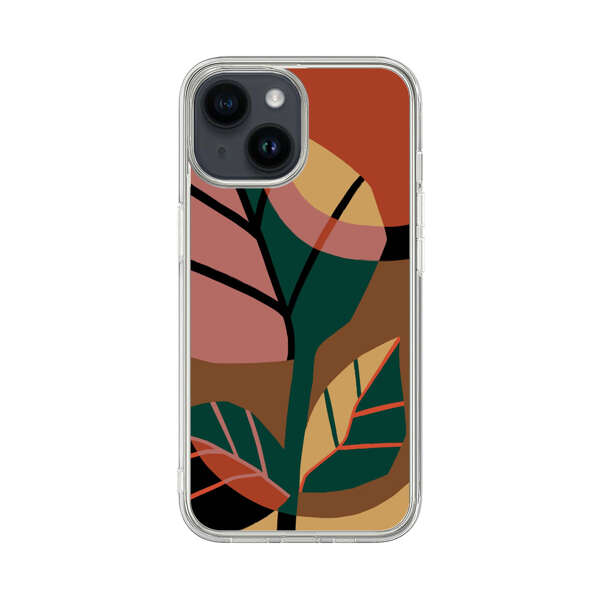 Abstract Geometric Leaves Design iPhone 14 Case