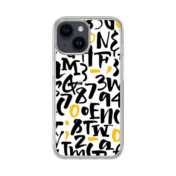 Abstract Typography Letter Number Pattern iPhone 14 Case