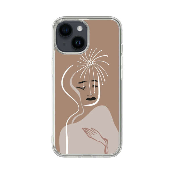 Artistic Abstract Portrait with Serene Face iPhone 14 Case