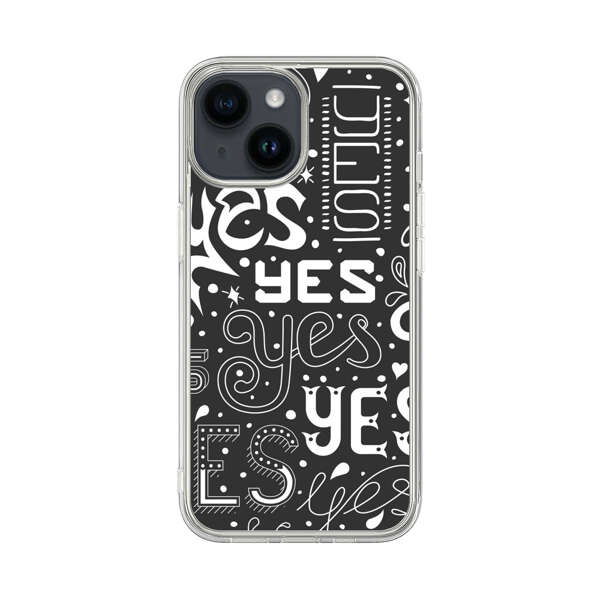 Bold Playful Typography Yes Pattern iPhone 14 Case