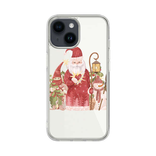 Christmas Santa Elf Snowman Festive Illustration iPhone 14 Case