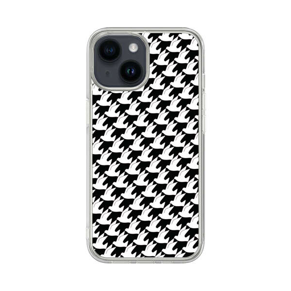 Classic Black and White Houndstooth Pattern iPhone 14 Case