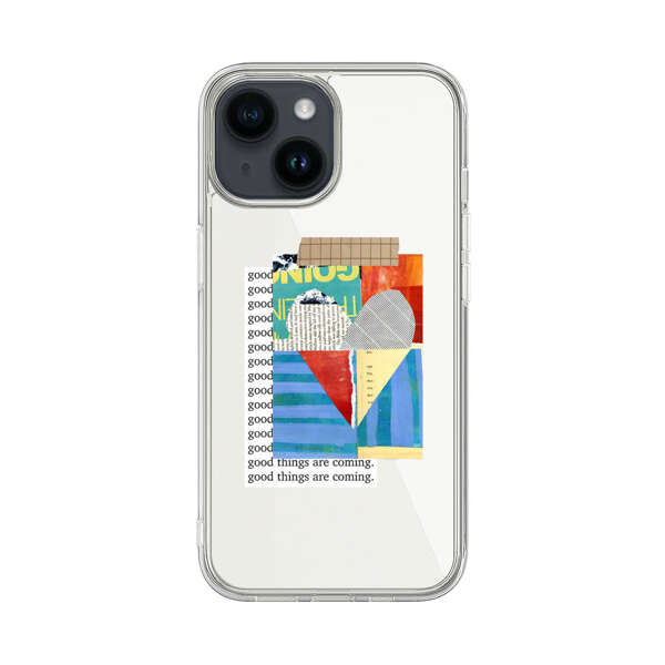 Colorful Abstract Collage with Geometric Shapes iPhone 14 Case