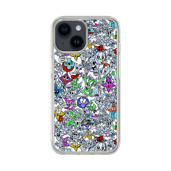 Colorful Cartoon Graffiti Pattern iPhone 14 Case