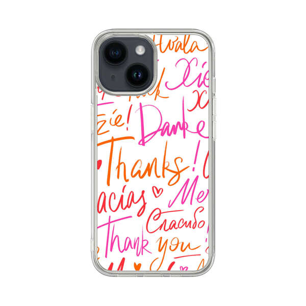 Colorful Thank You Multilingual Pattern iPhone 14 Case