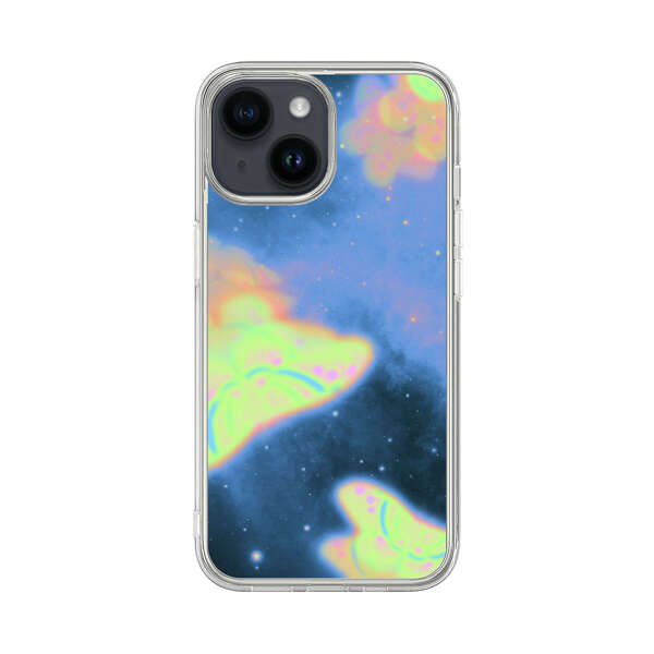Dreamy Glowing Cosmic Butterflies iPhone 14 Case