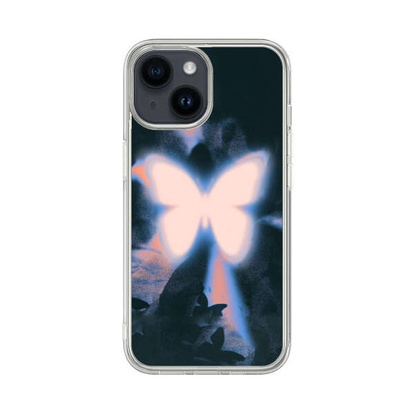 Glowing White Butterfly iPhone 14 Case