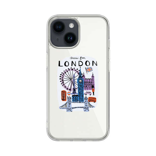 London Iconic Landmarks Illustration iPhone 14 Case