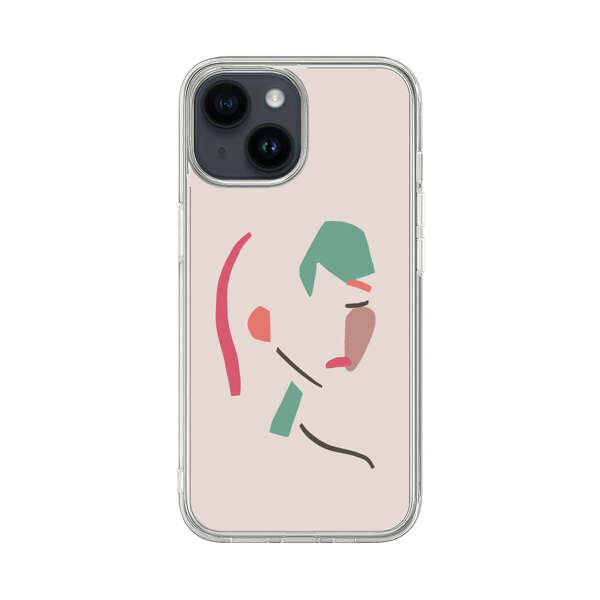 Minimalist Abstract Line Art Woman Face iPhone 14 Case