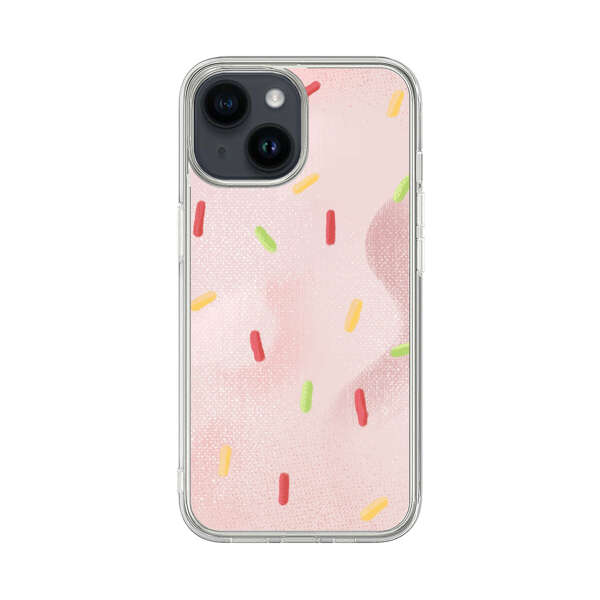 Pastel Pink Sprinkles Pattern iPhone 14 Case