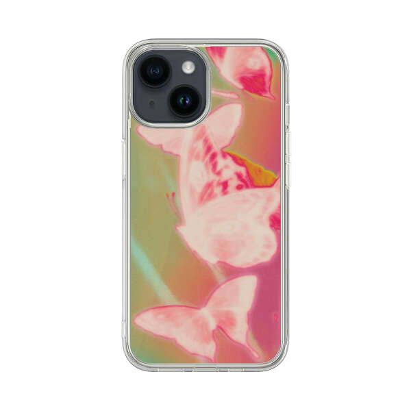 Pink Butterflies Dreamy Colorful Background iPhone 14 Case