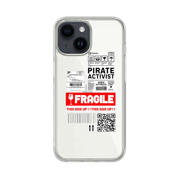 Pirate Activist Fragile Shipping Label iPhone 14 Case