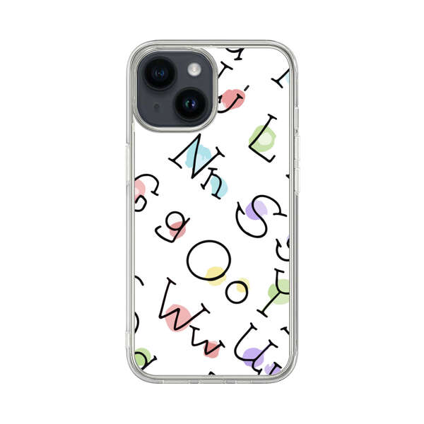 Playful Alphabet Pattern with Colorful Letters iPhone 14 Case