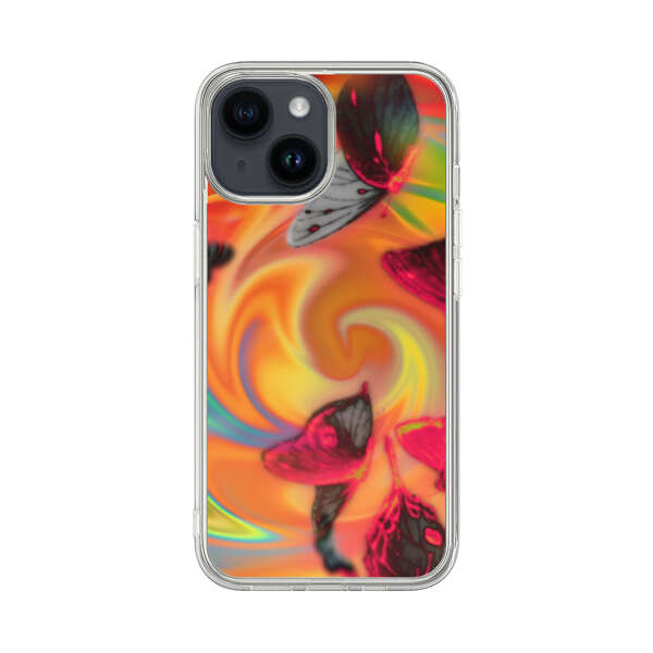 Psychedelic Butterflies Swirl iPhone 14 Case