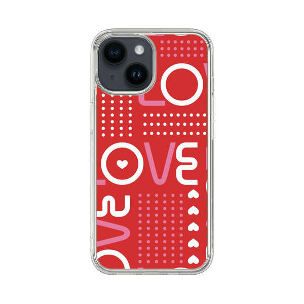 Red Love Typography Pattern iPhone 14 Case