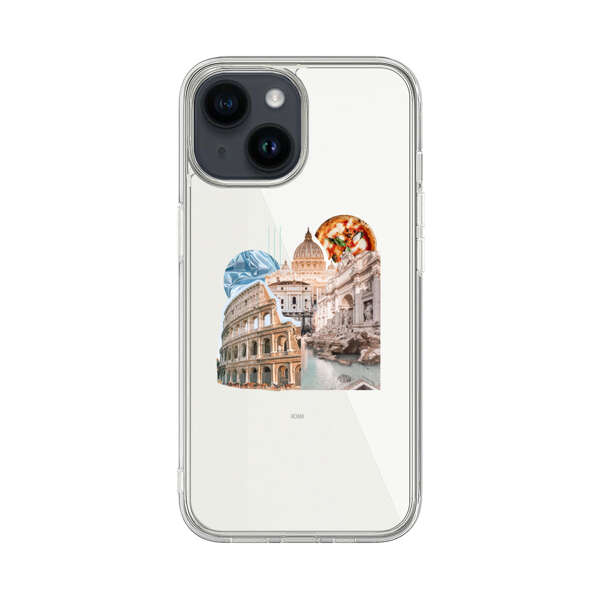 Rome Landmarks with Pizza iPhone 14 Case
