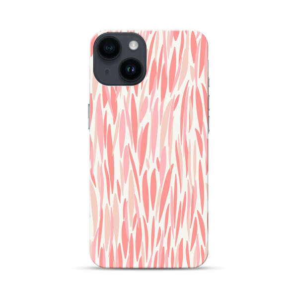 Abstract Coral Wavy Lines Pattern iPhone 14 Hard Case