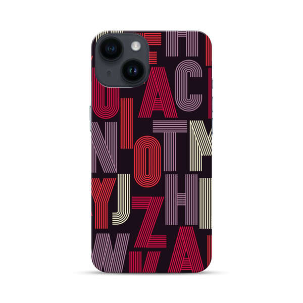 Abstract Letters Pattern iPhone 14 Hard Case