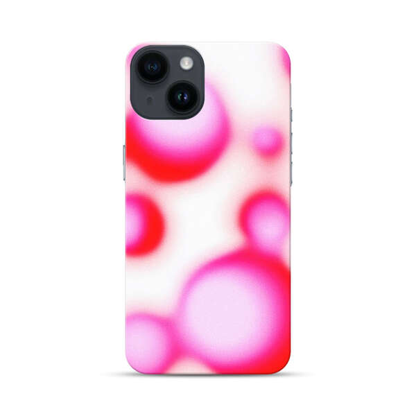 Abstract Pink and Red Blurry Circles iPhone 14 Hard Case