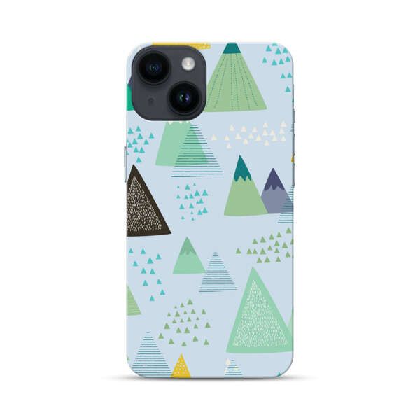 Colorful Abstract Mountain Pattern iPhone 14 Hard Case