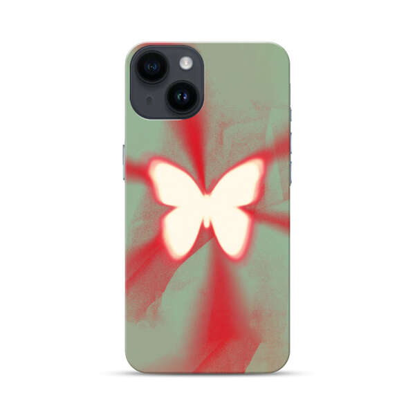 Glowing White Butterfly Abstract Radiant Design iPhone 14 Hard Case
