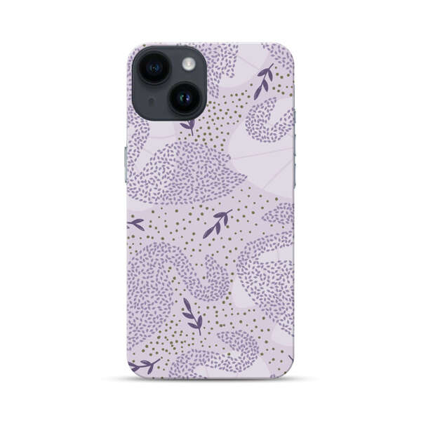 Lavender Swan Pattern iPhone 14 Hard Case