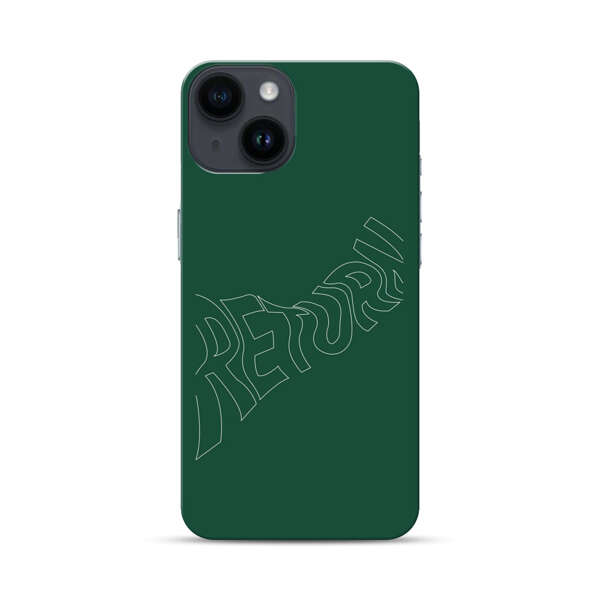 Minimalist Green Wavy Return Text iPhone 14 Hard Case