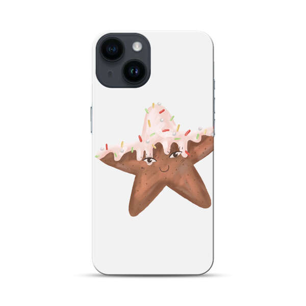 Smiling Gingerbread Star Cookie iPhone 14 Hard Case