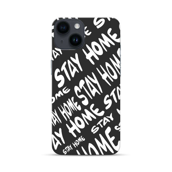 Stay Home Pattern iPhone 14 Hard Case