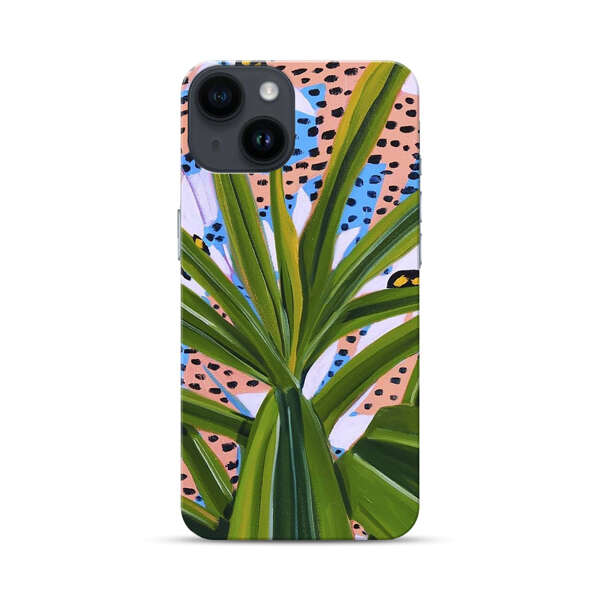 Tropical Leaves Abstract Pattern iPhone 14 Hard Case