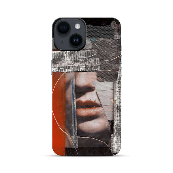 Abstract Collage Close Up Face iPhone 14 Impact Case