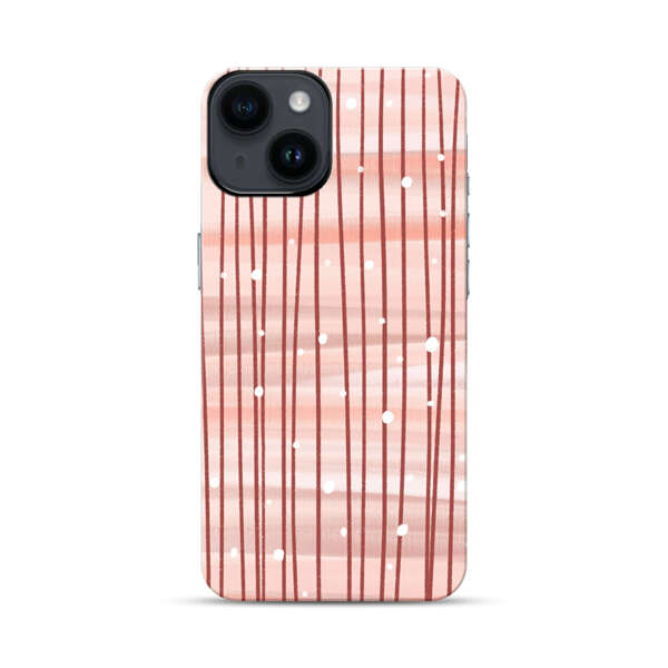 Abstract Vertical Lines Pink Pattern iPhone 14 Impact Case