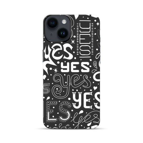 Bold Playful Typography Yes Pattern iPhone 14 Impact Case