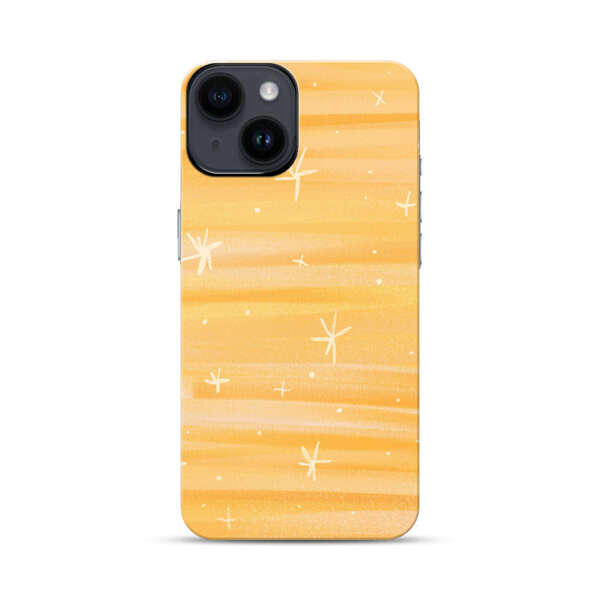 Bright Orange Star Pattern iPhone 14 Impact Case