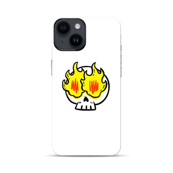 Cartoon Skull with Flames iPhone 14 Impact Case