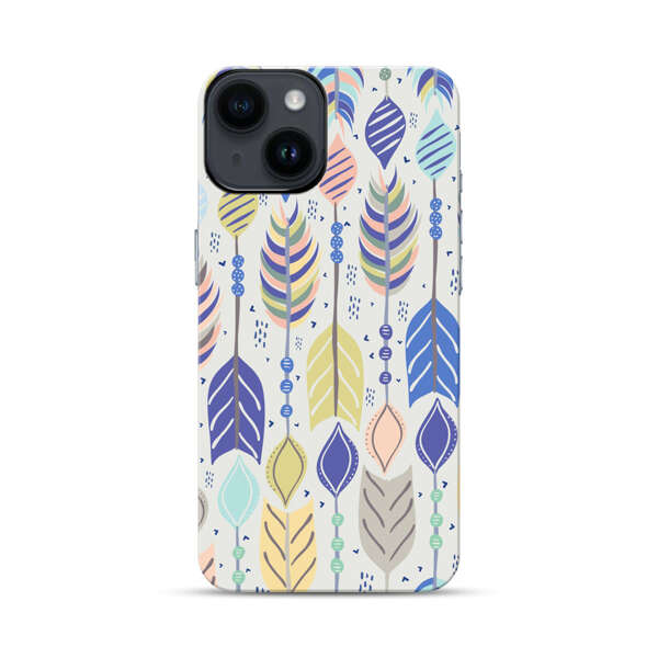 Colorful Feathers Pattern Pastel iPhone 14 Impact Case