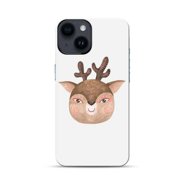 Cute Cartoon Deer Face iPhone 14 Impact Case