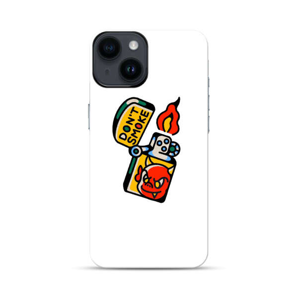 Don't Smoke Vintage Lighter with Devil Face iPhone 14 Impact Case