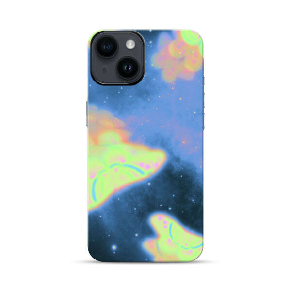 Dreamy Glowing Cosmic Butterflies iPhone 14 Impact Case
