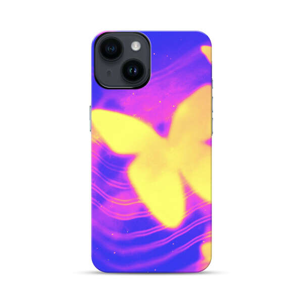 Glowing Purple and Yellow Butterflies iPhone 14 Impact Case
