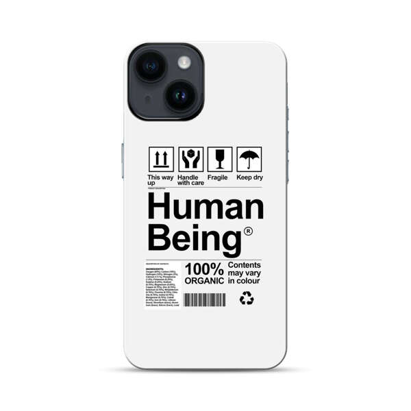 Human Being Fragile Label Design iPhone 14 Impact Case