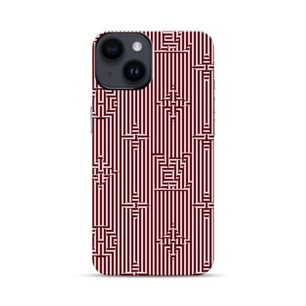 Intricate Geometric Striped Pattern iPhone 14 Impact Case