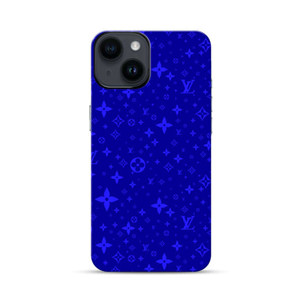Luxury Blue Designer Pattern iPhone 14 Impact Case