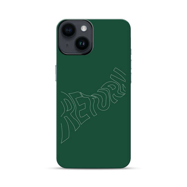 Minimalist Green Wavy Return Text iPhone 14 Impact Case