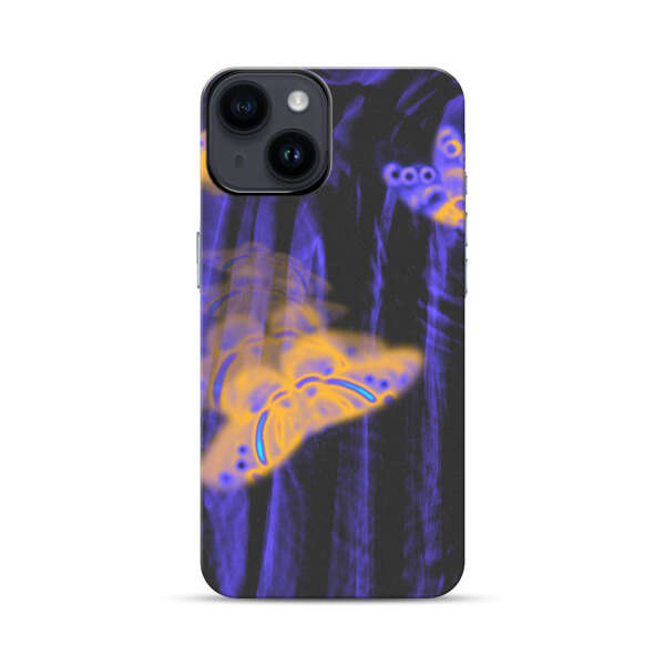 Neon Glowing Butterflies iPhone 14 Impact Case